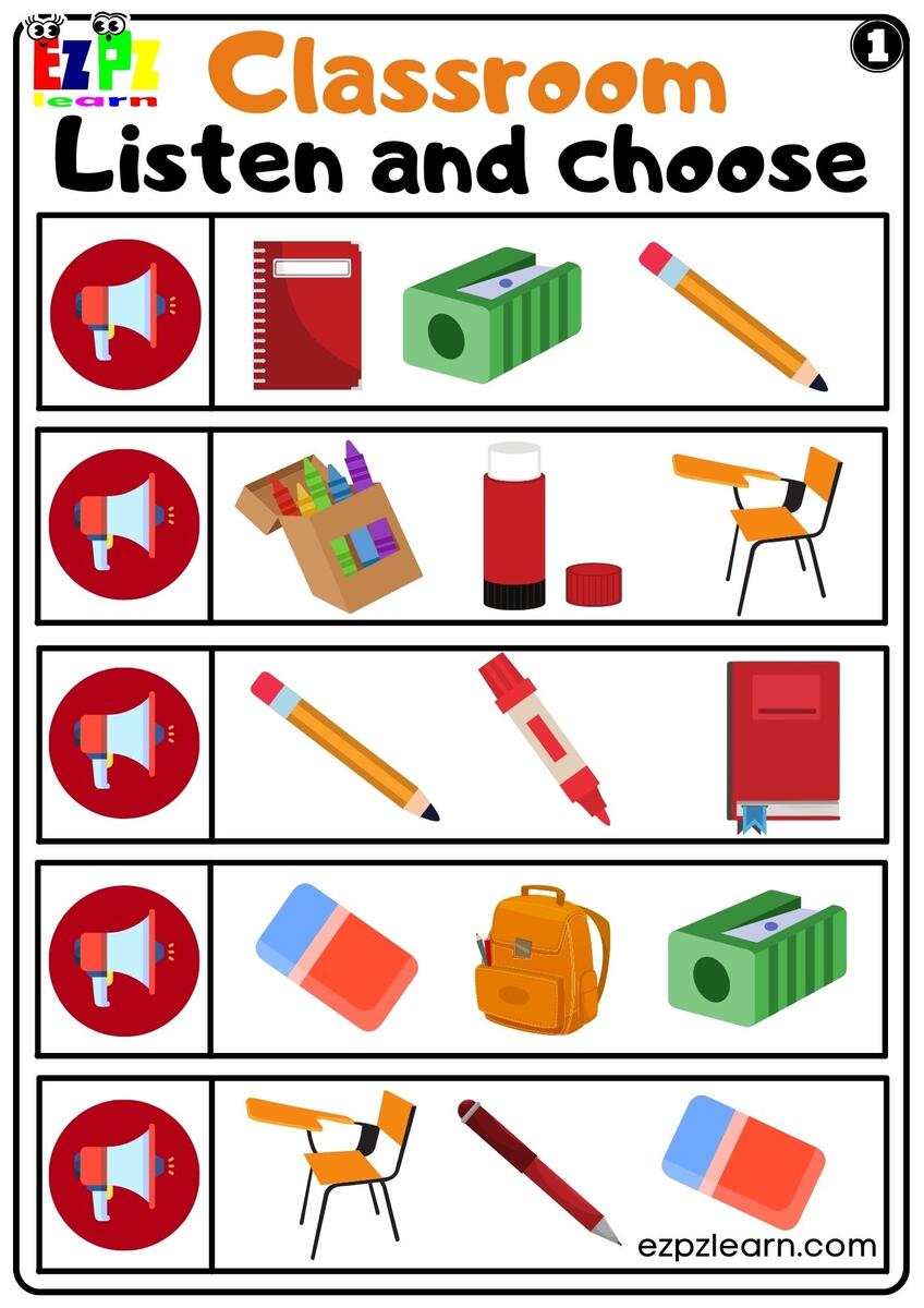 Classroom Listen And Choose Interactive Worksheet Great For Kids Ezpzlearn Classroom Listen And Choose Interactive Worksheet Great For Kids Ezpzlearn