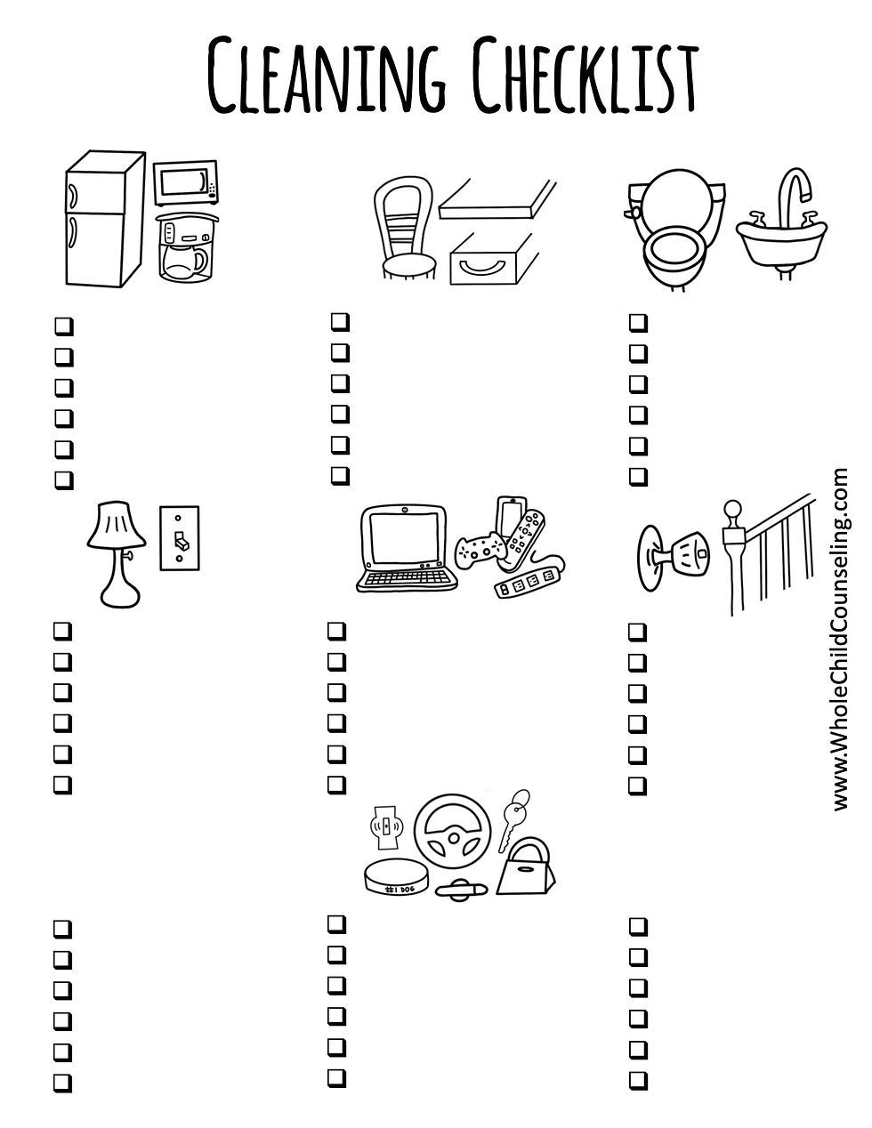 Cleaning Printable And Teaching Life Skills To Kids Printable Sorting Mats For Kids House Cleaning