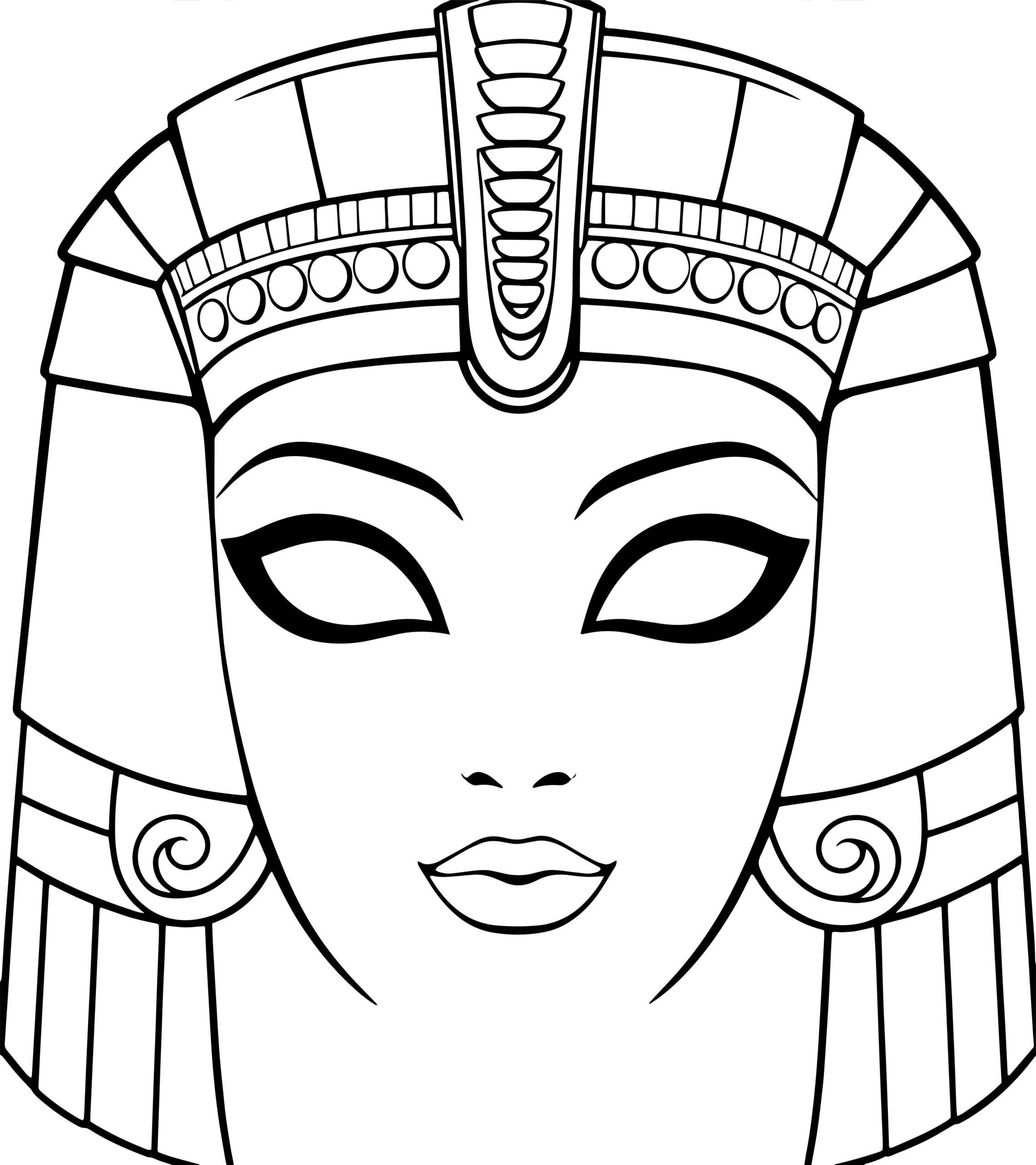 Cleopatra Mask Coloring Page Activity Craft Activity For Kindergarten 4K