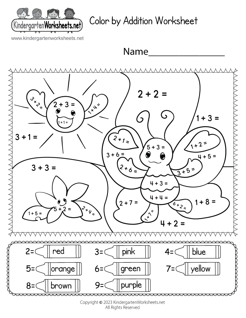 Color By Addition Worksheet Free Printable Digital PDF Color By Number Worksheet For Kids Learning Royalty Free Vector VectorStock