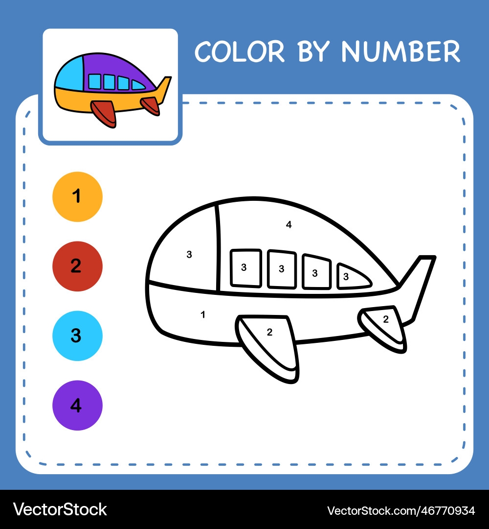 Color By Number Worksheet For Kids Learning Royalty Free Vector VectorStock Winter Color By Number Worksheet Free Printable Digital PDF