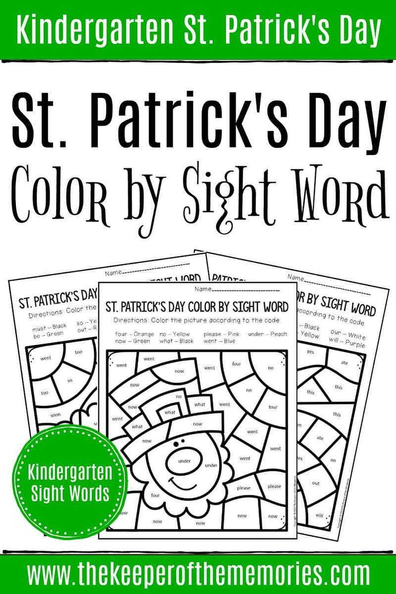 Color By Sight Word St Patrick S Day Kindergarten Worksheets The Keeper Of The Memories Color By Sight Word St Patrick S Day Kindergarten Worksheets The Keeper Of The Memories