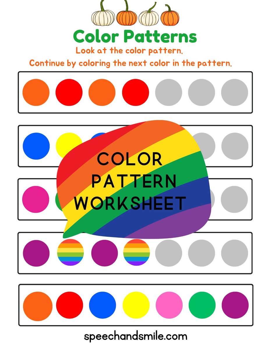 Color Pattern Worksheet Etsy Color Pattern Worksheet Etsy