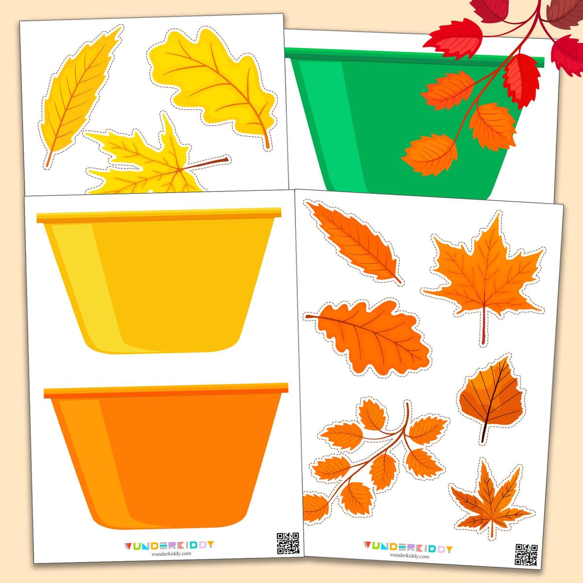 Color Sorting Printable Activity Sort Fallen Leaves