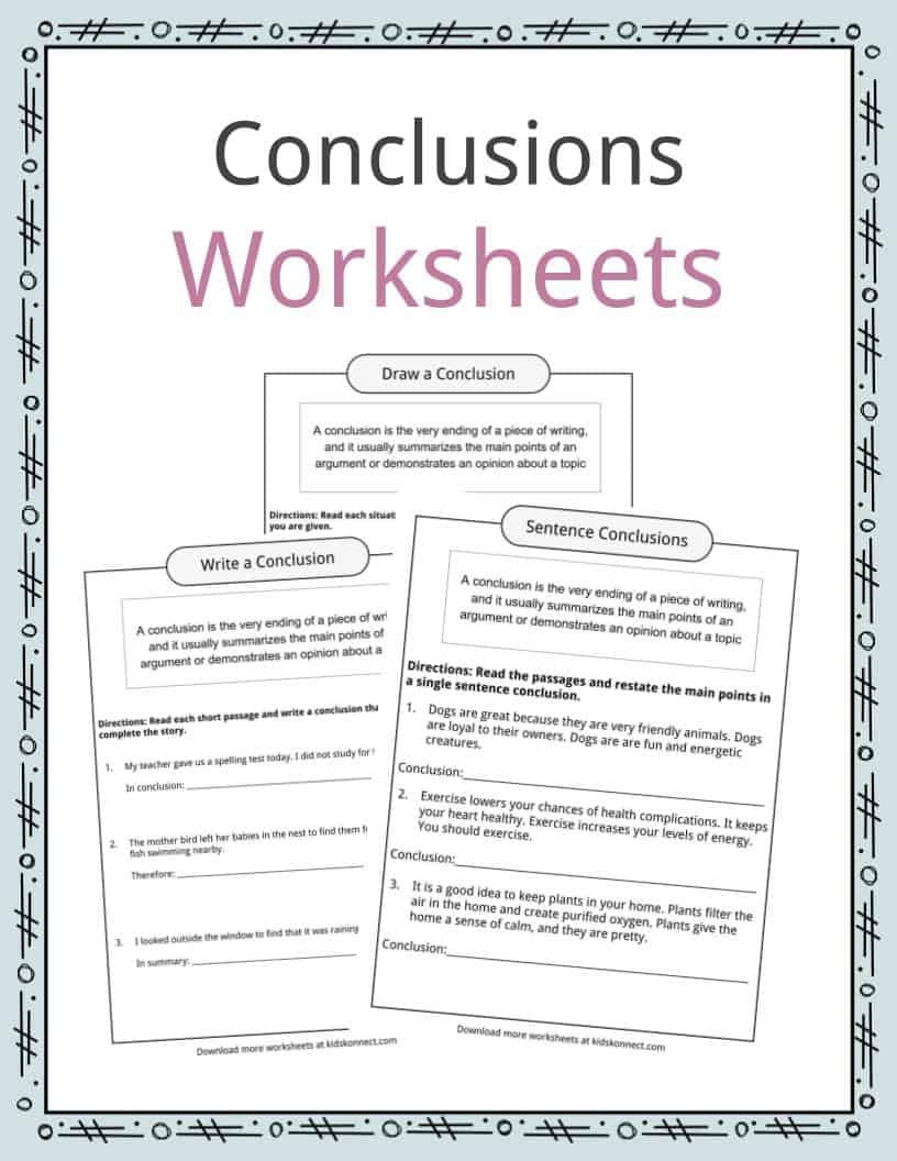 Conclusion Worksheets Examples Definition Meaning For Kids