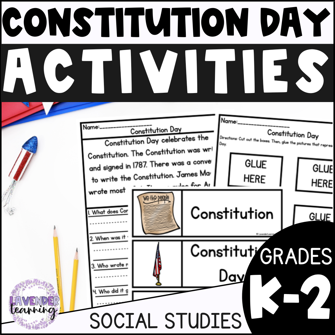 Constitution Day Activities For Kindergarten 1st Grade Worksheet Word Search Classful