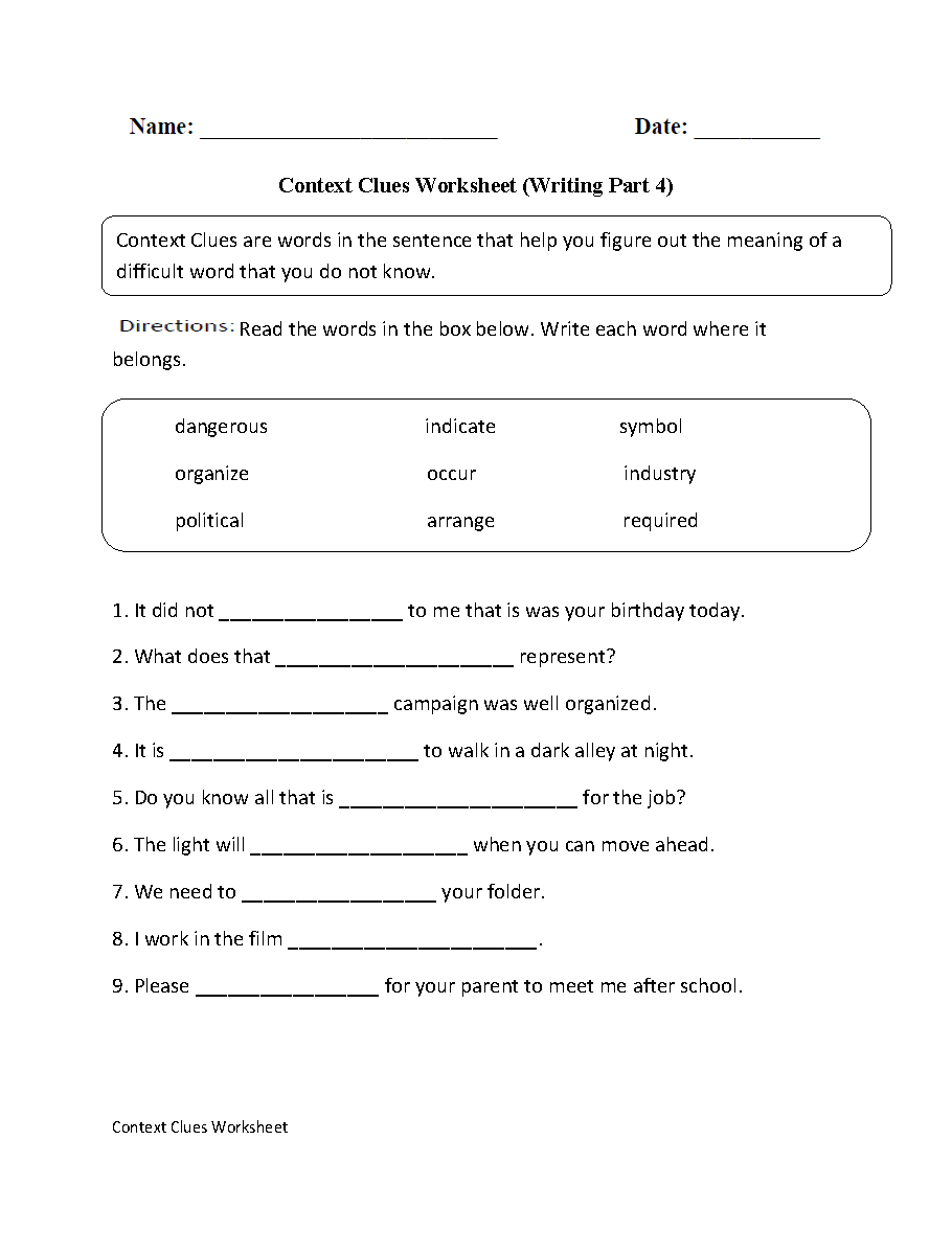 Context Clues Worksheets Printable Vocabulary Inference Activities Context Clues Worksheets Printable Vocabulary Inference Activities
