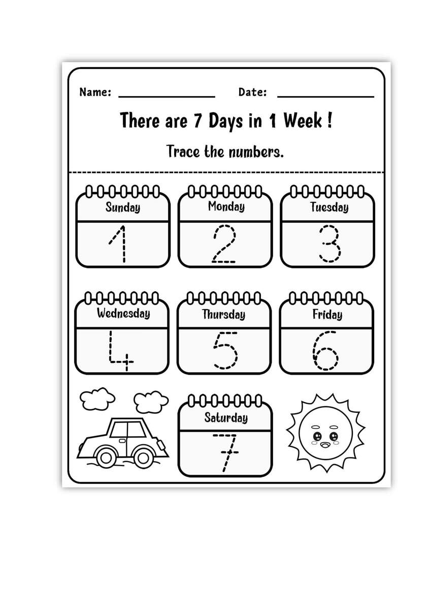 Cool Learn Days Of The Week Activity Worksheets For Kids Made By Teachers