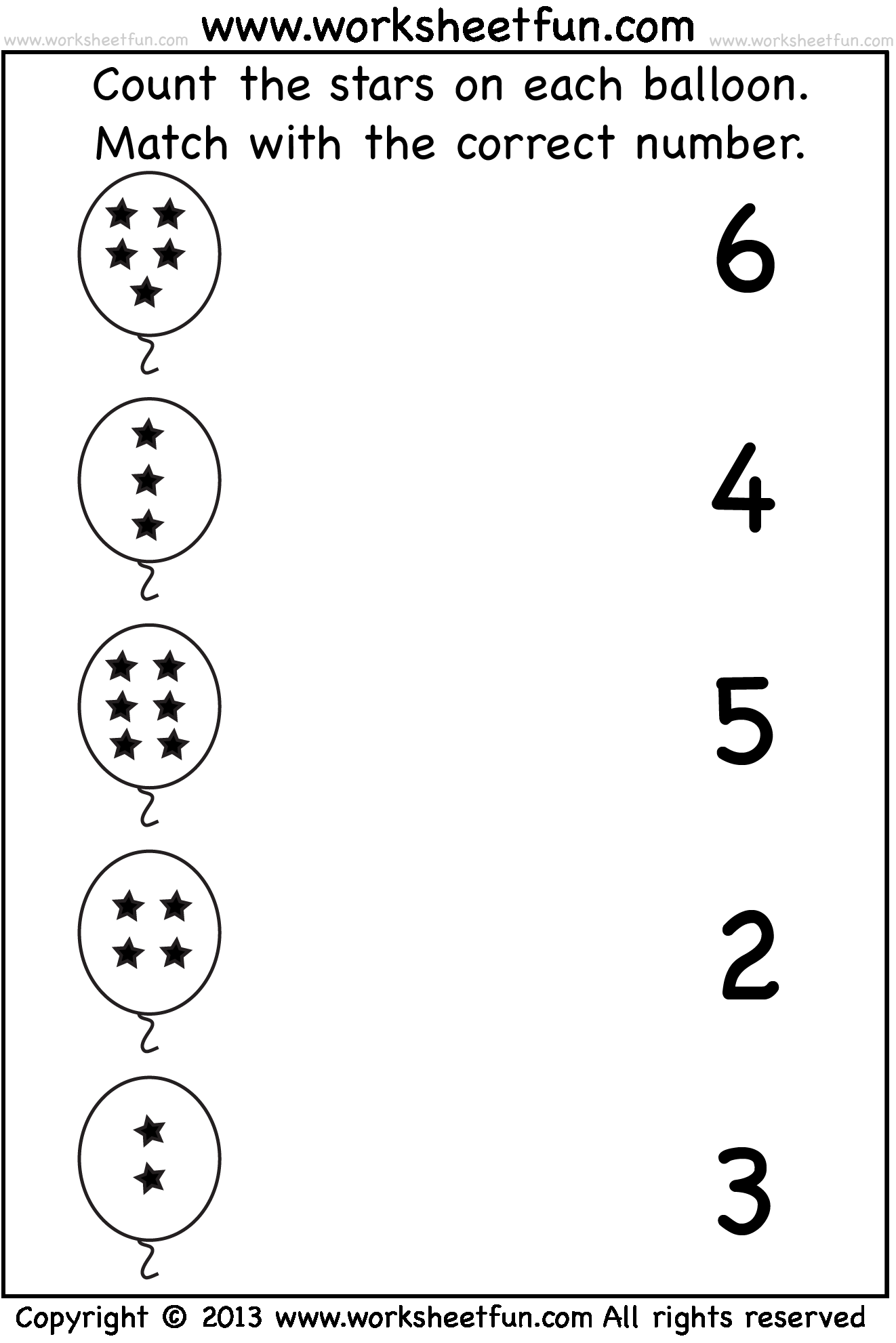 Count And Match One Worksheet FREE Printable Worksheets Kindergarten Math Worksheets Superstar Worksheets