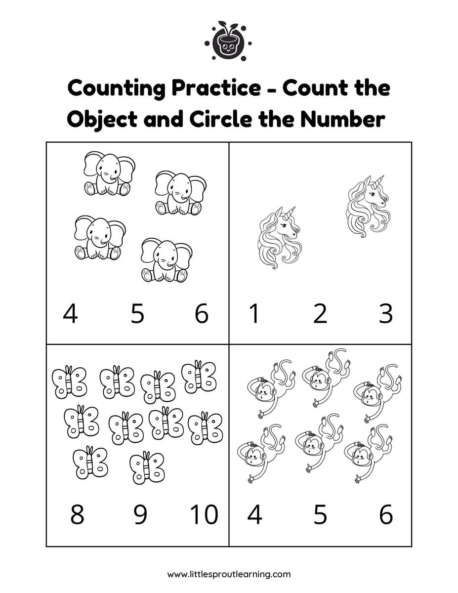Count The Objects And Circle The Numbers 1 To 10 Count The Objects And Circle The Numbers 1 To 10