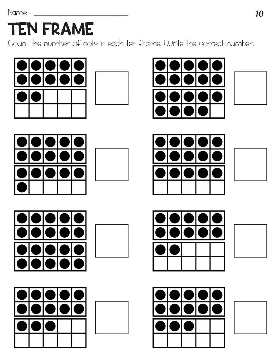 Counting Numbers 11 20 With Ten Frame Objects Worksheets Etsy Finland