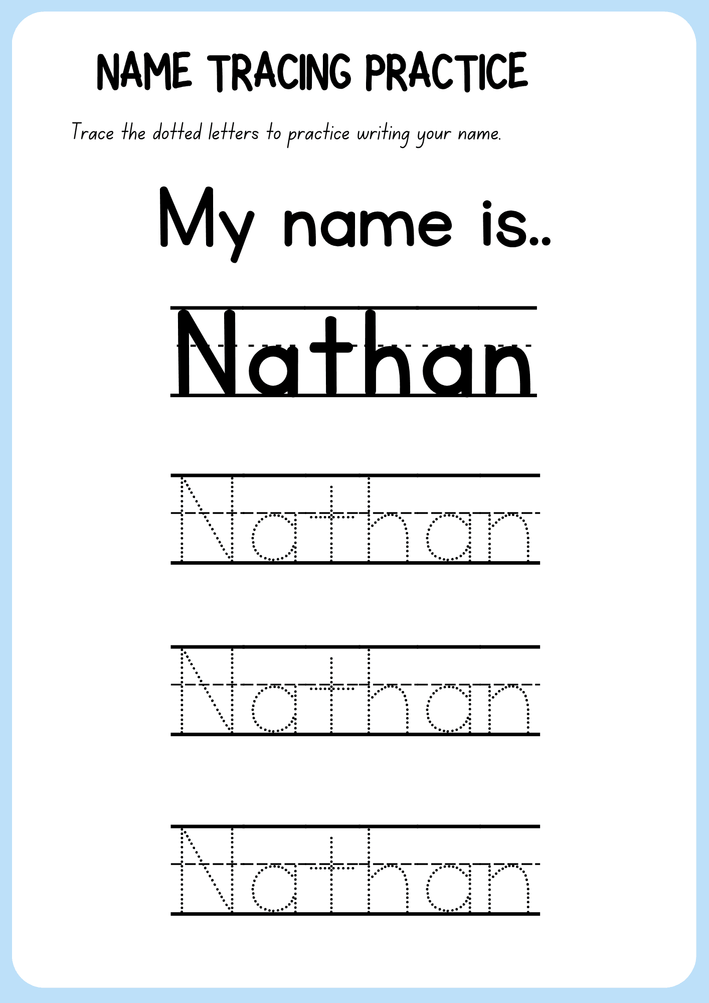 Custom Name Tracing Sheets By Jlyn981 Raket PH