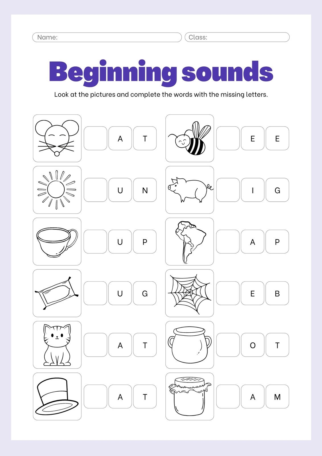Missing Letters Worksheet Kindergarten II PhonicsII