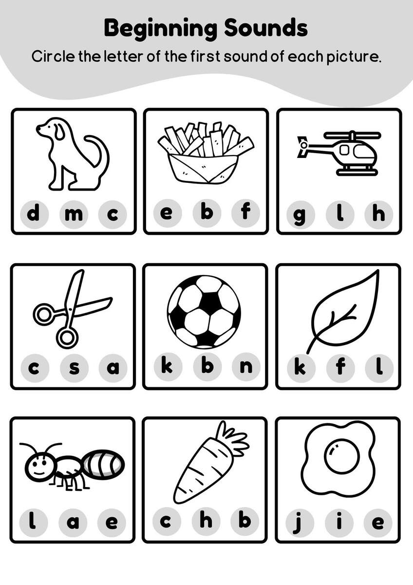 15 Printable Beginning Sounds Worksheets Preschool 1st Grade Phonics And Literacy Etsy