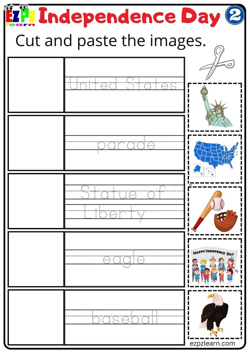 Read And Match Worksheet For Independence Day Group 1 Ezpzlearn