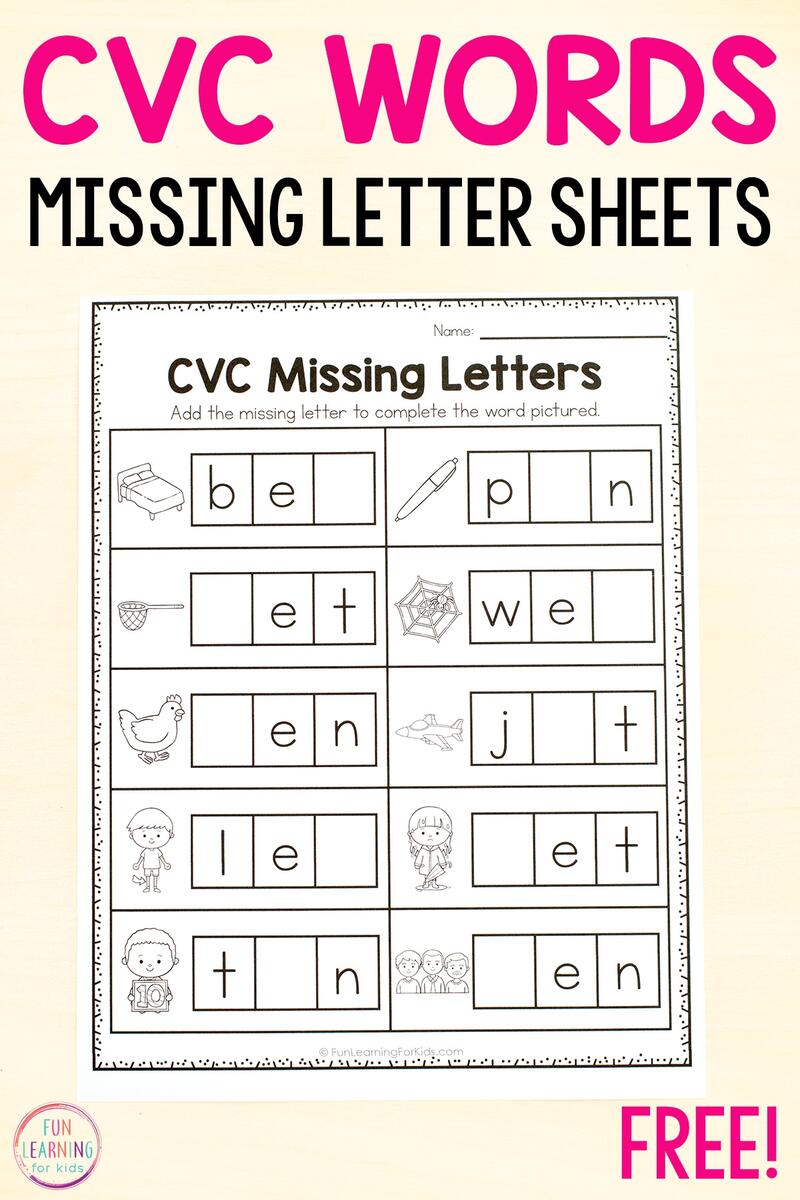 Missing Letters Worksheet Kindergarten II PhonicsII