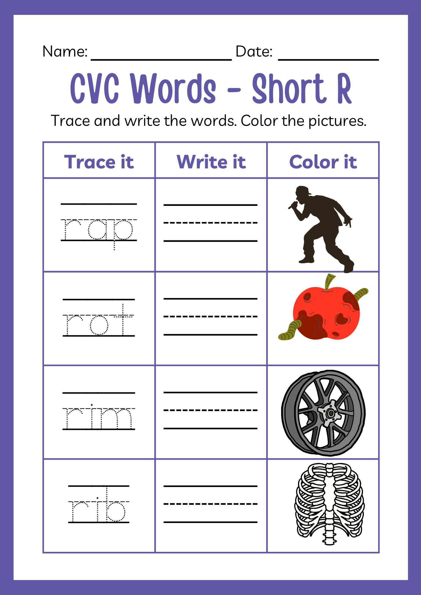 CVC Short Vowel O R W C Worksheet For Kindergarten Reading Made By Teachers CVC Short Vowel O R W C Worksheet For Kindergarten Reading Made By Teachers