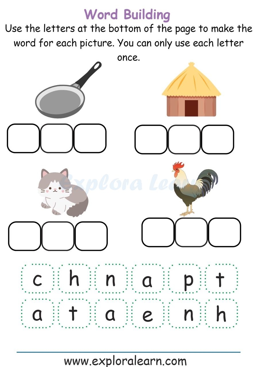 CVC Word List Builder Worksheet And Printable