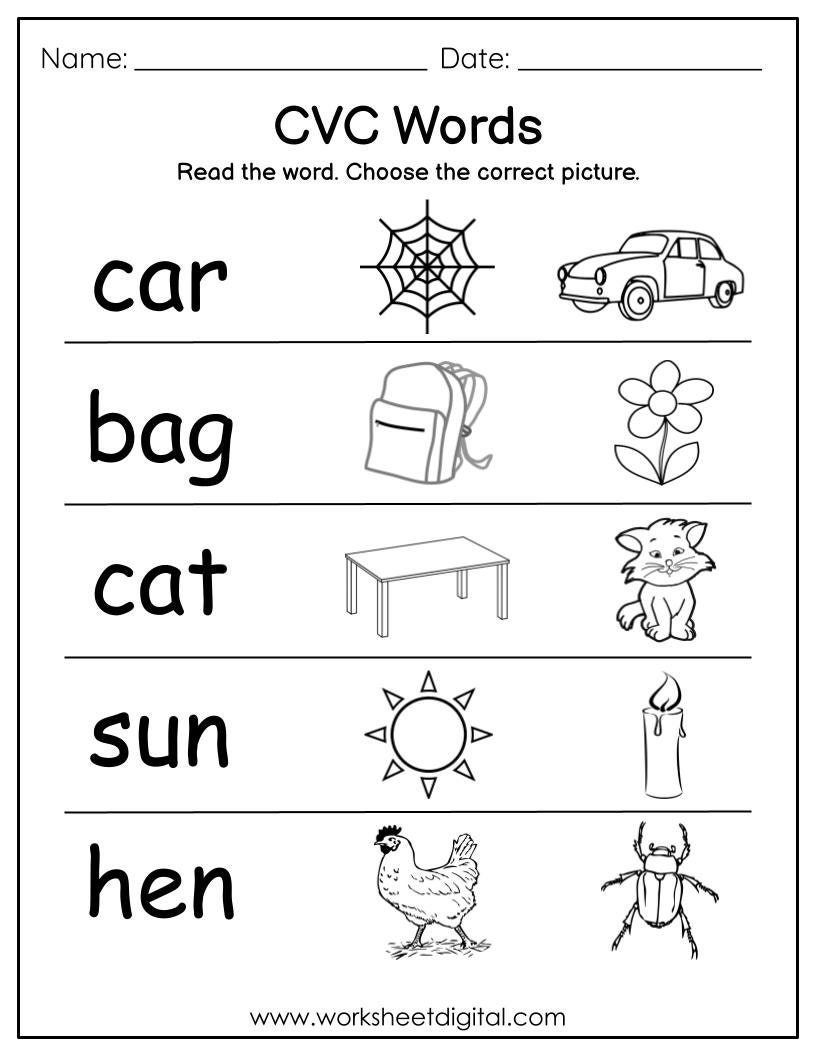 CVC Words Phonics Worksheets Kindergarten Read Choose Digital Download Etsy CVC Words Phonics Worksheets Kindergarten Read Choose Digital Download Etsy