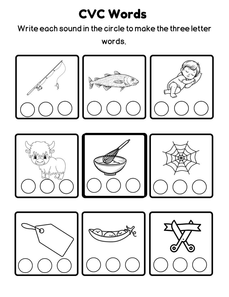 CVC Words Phonics Worksheets Three Letter Word Practice Printable Etsy CVC Words Phonics Worksheets Three Letter Word Practice Printable Etsy