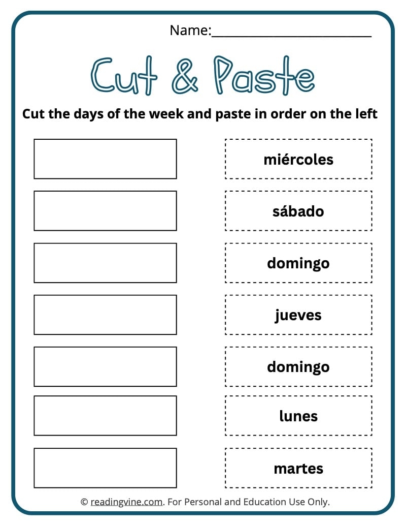 Days Of The Week Worksheets Free Printable Activities