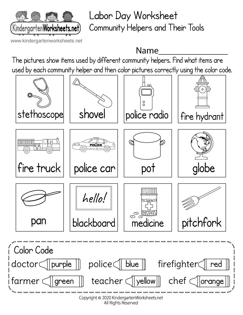 Community Helpers Craft And Color Activities For Labor Day PreK Kindergarten Made By Teachers