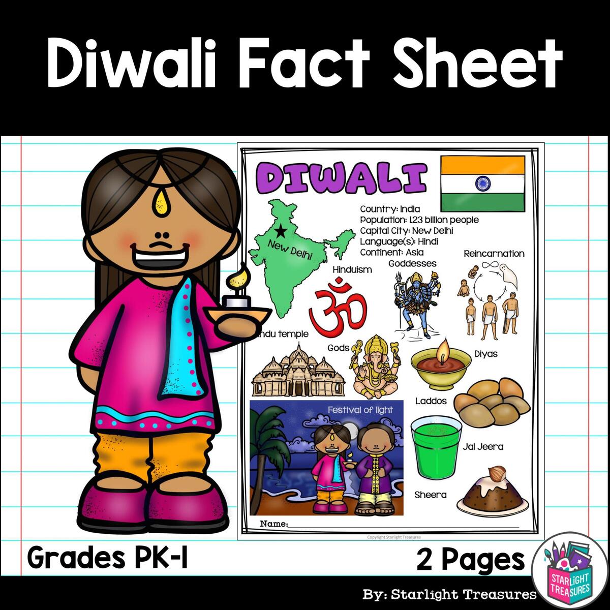 Diwali Fact Sheet For Early Readers Classful