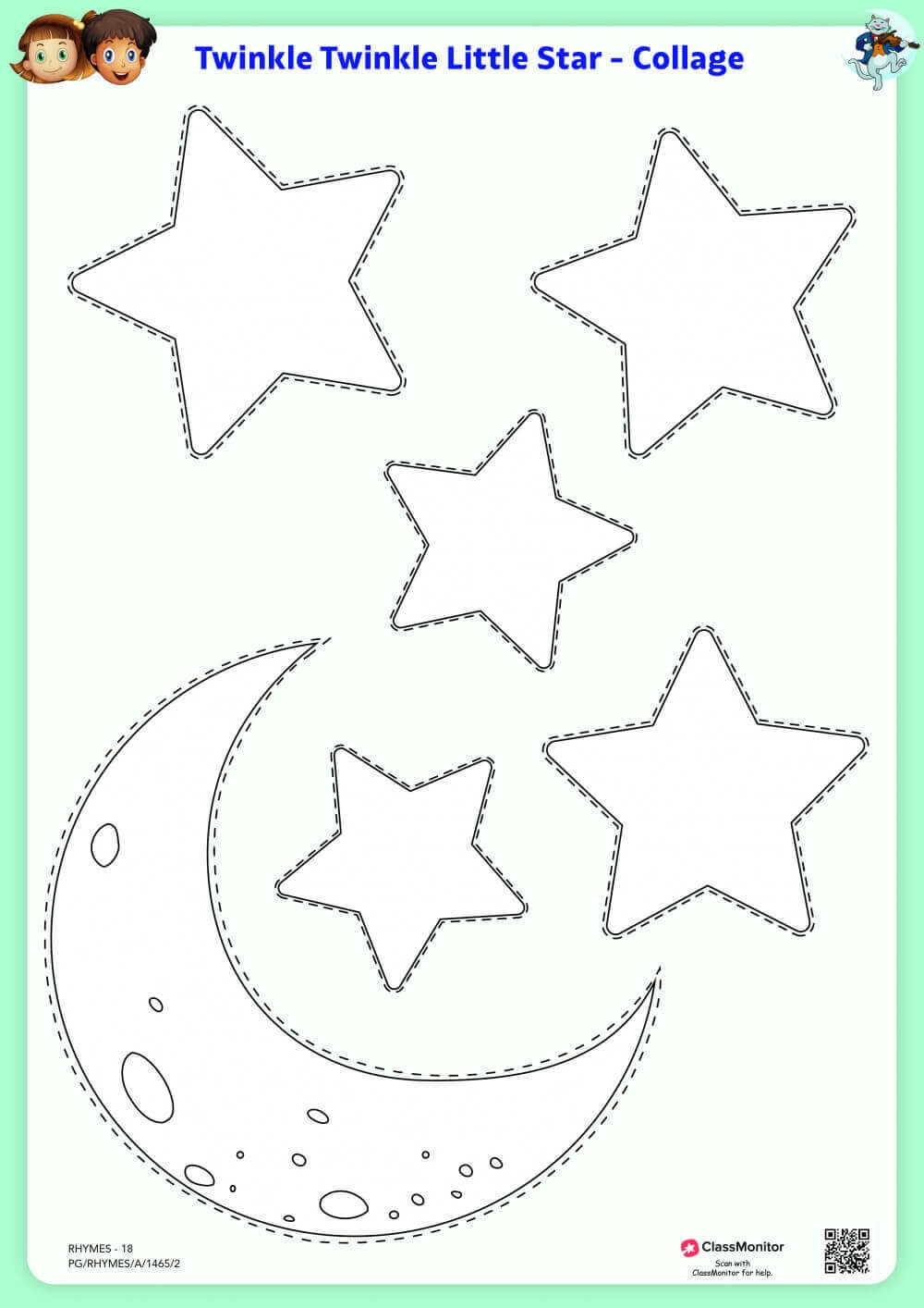 Do It Yourself Activity Twinkle Twinkle Little Star Collage ClassMonitor Do It Yourself Activity Twinkle Twinkle Little Star Matching Worksheet ClassMonitor