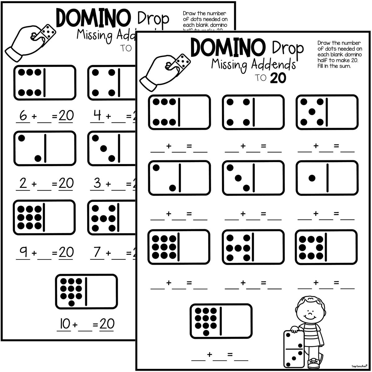 Domino Drop Missing Addend Worksheets Top Teacher Domino Drop Missing Addend Worksheets Top Teacher