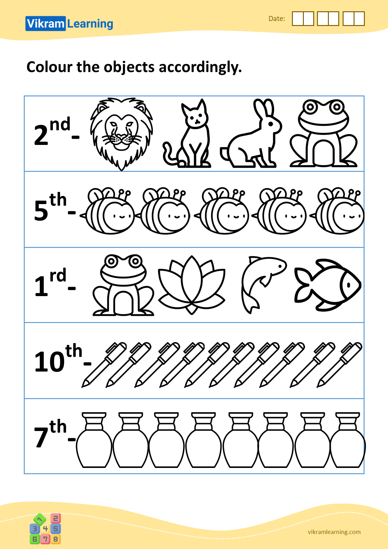 Download Ordinal Numbers Up To 10 Worksheets For Free Vikramlearning Download Ordinal Numbers Up To 10 Worksheets For Free Vikramlearning