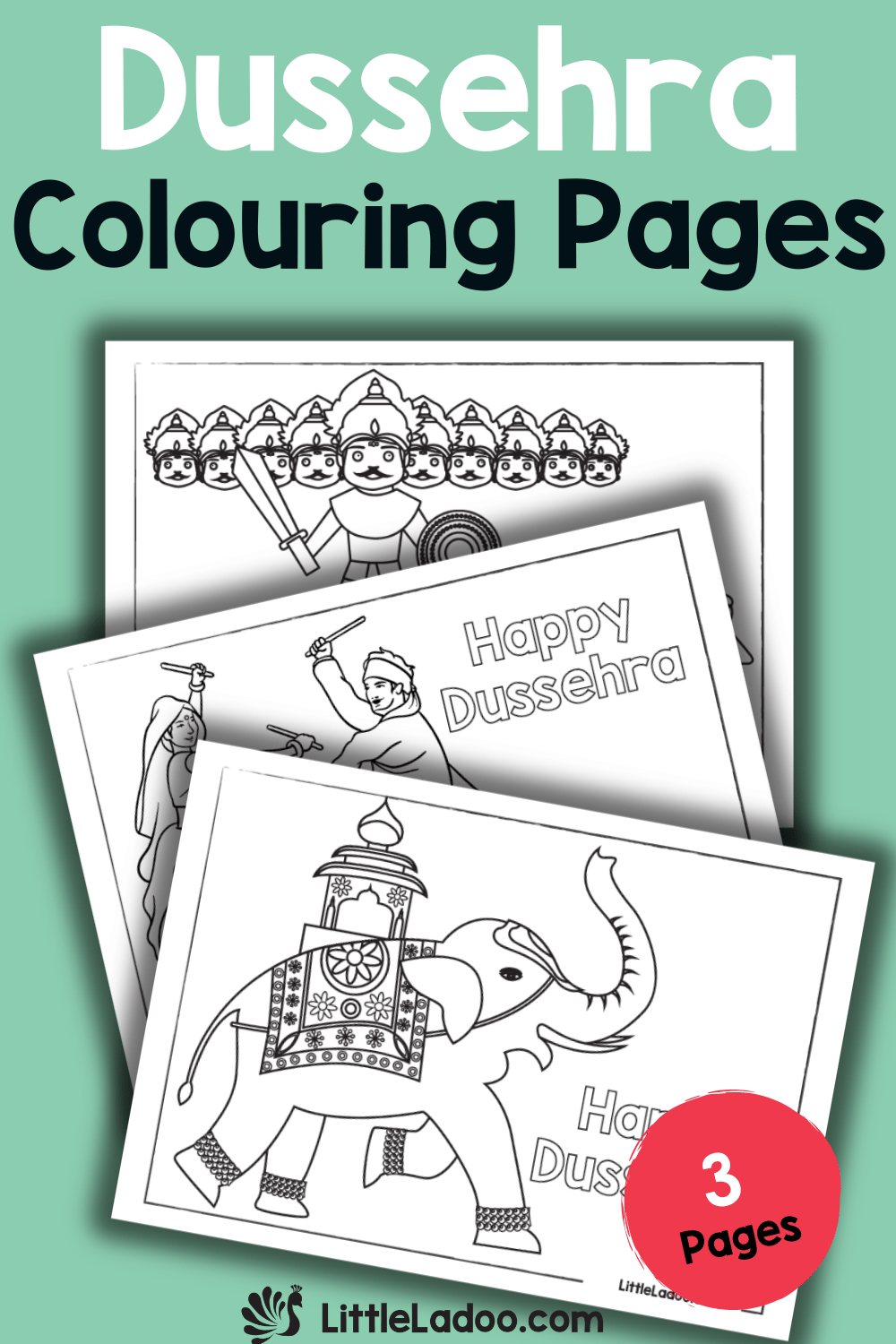 Dussehra Colouring Pages Free Printable Dussehra Worksheet For Kids KiddyBuzz