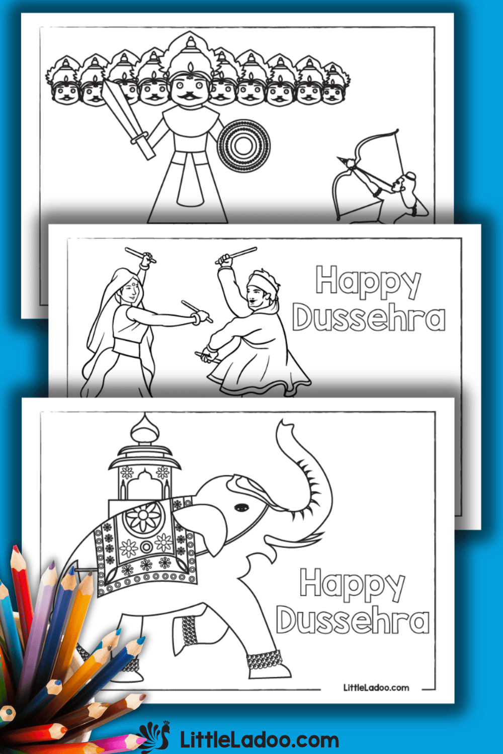 Dussehra Colouring Pages Free Printable