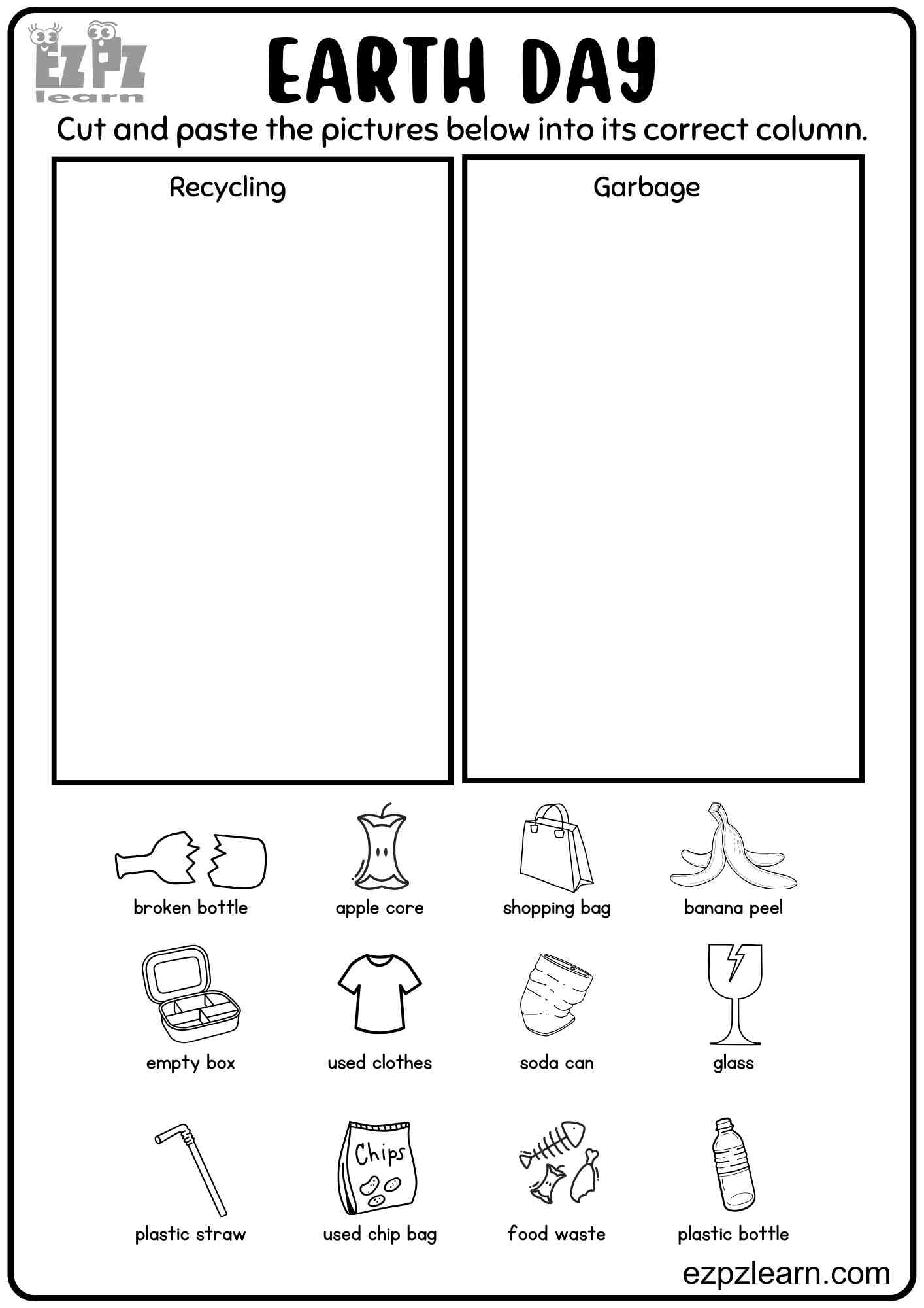 Earth Day Cut Paste And Color Free Printable PDF Ezpzlearn Earth Day Cut Paste And Color Free Printable PDF Ezpzlearn