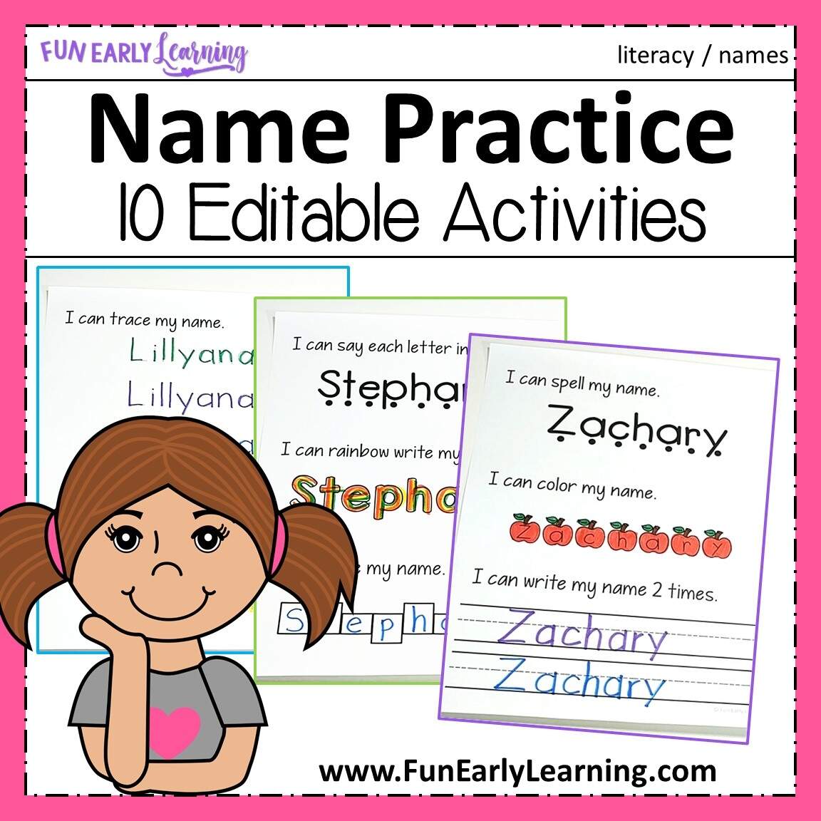 Editable Name Practice Name Writing Worksheets Fun Early Learning Editable Name Practice Name Writing Worksheets Fun Early Learning