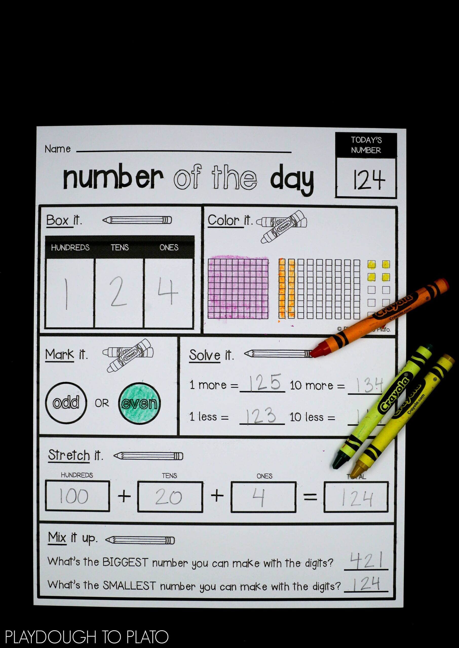 Kindergarten Number Of The Day Worksheets 1 To 20 Made By Teachers