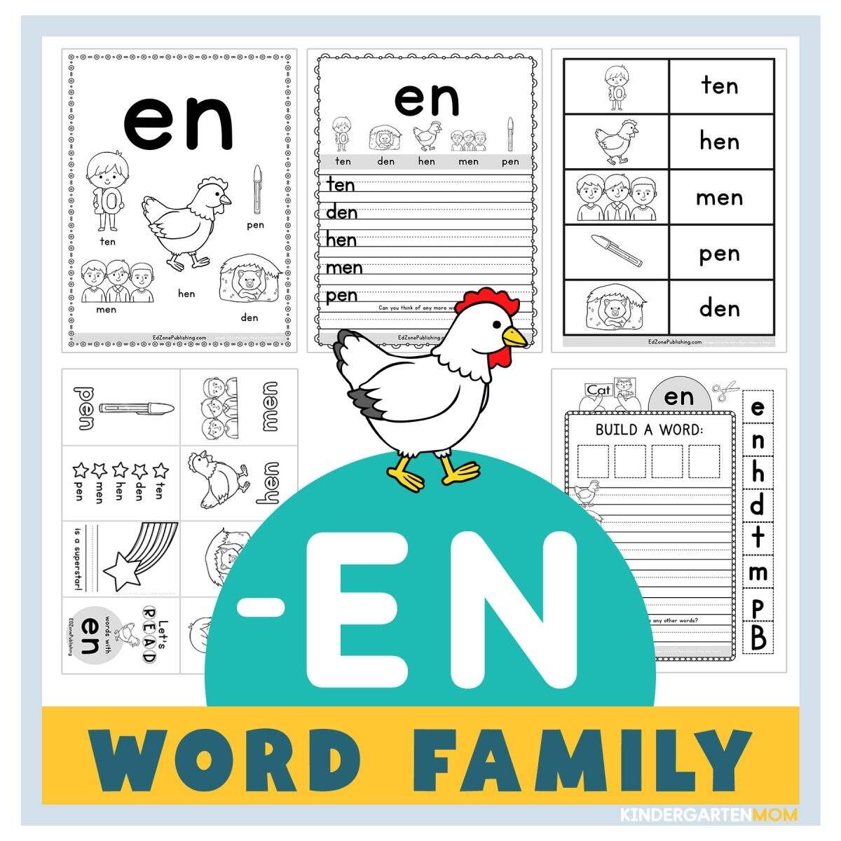 EN Word Family Worksheets Kindergarten Mom EN Word Family Worksheets Kindergarten Mom