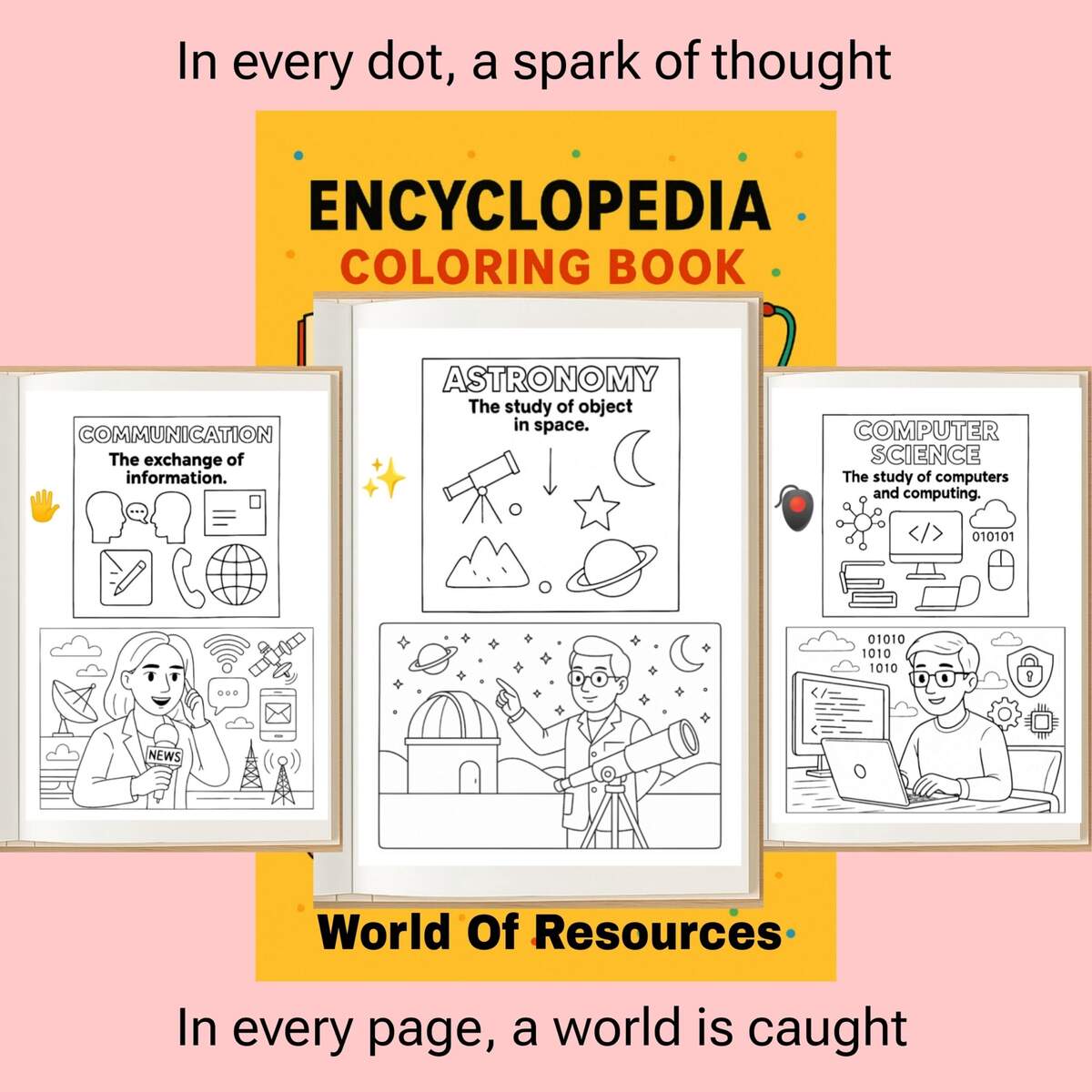 Encyclopedia Coloring Book 25 Educational Fields printable Downloadable PDF Children s Encyclopedias Etsy