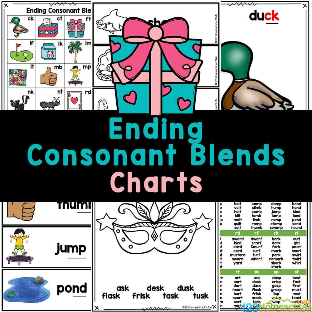 Ending Blends Final Consonant Blends Charts Ending Blends Final Consonant Blends Charts