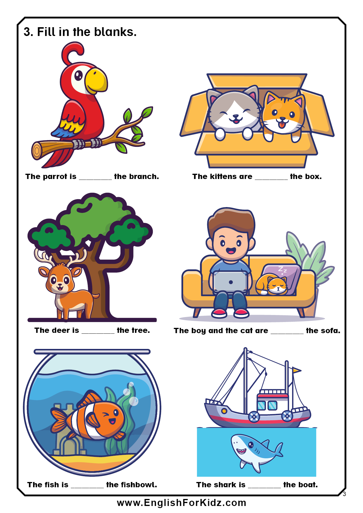 English For Kids Step By Step Prepositions Worksheets