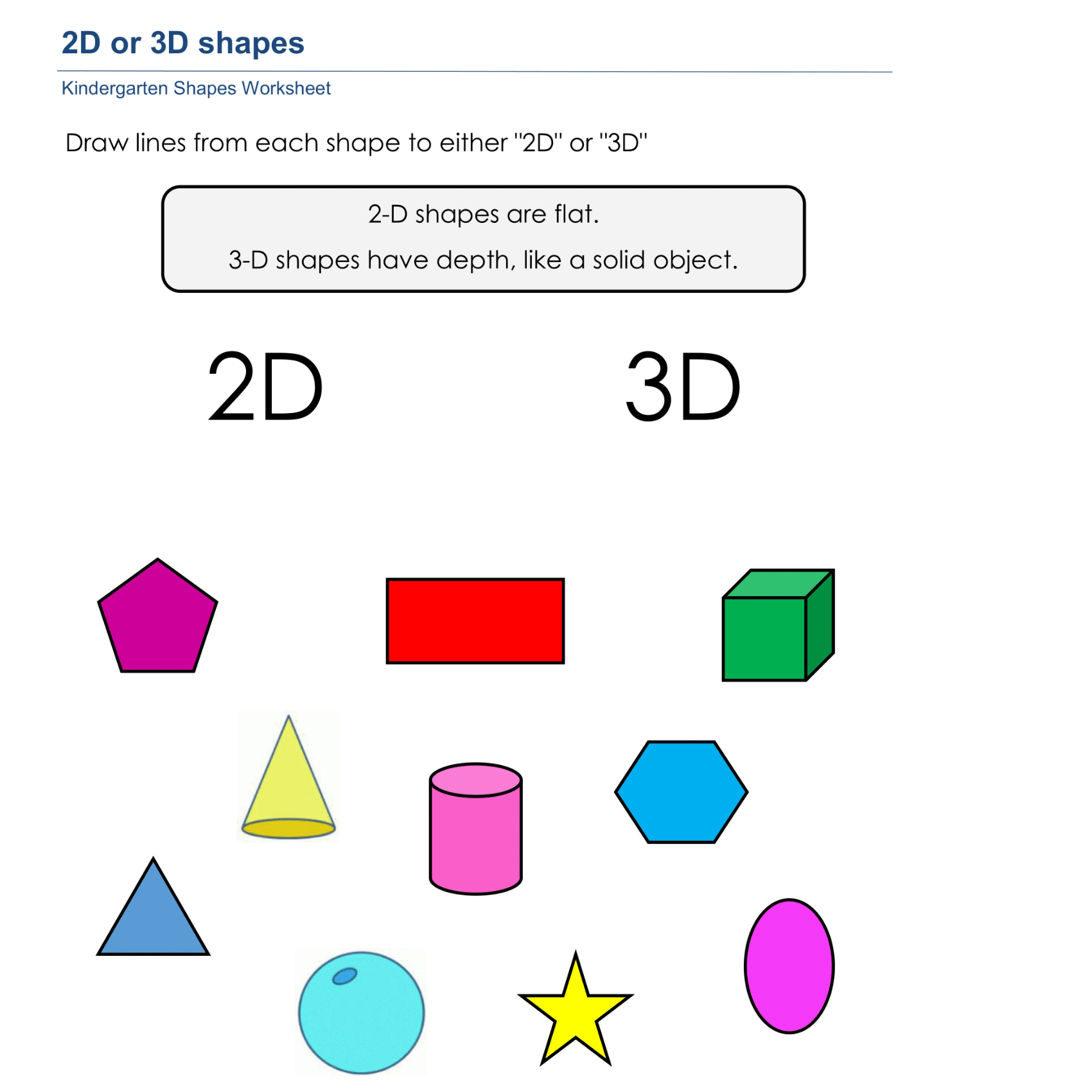 2D And 3D Shapes Sort And Identify Activities Worksheets Pre K Kindergarten Made By Teachers