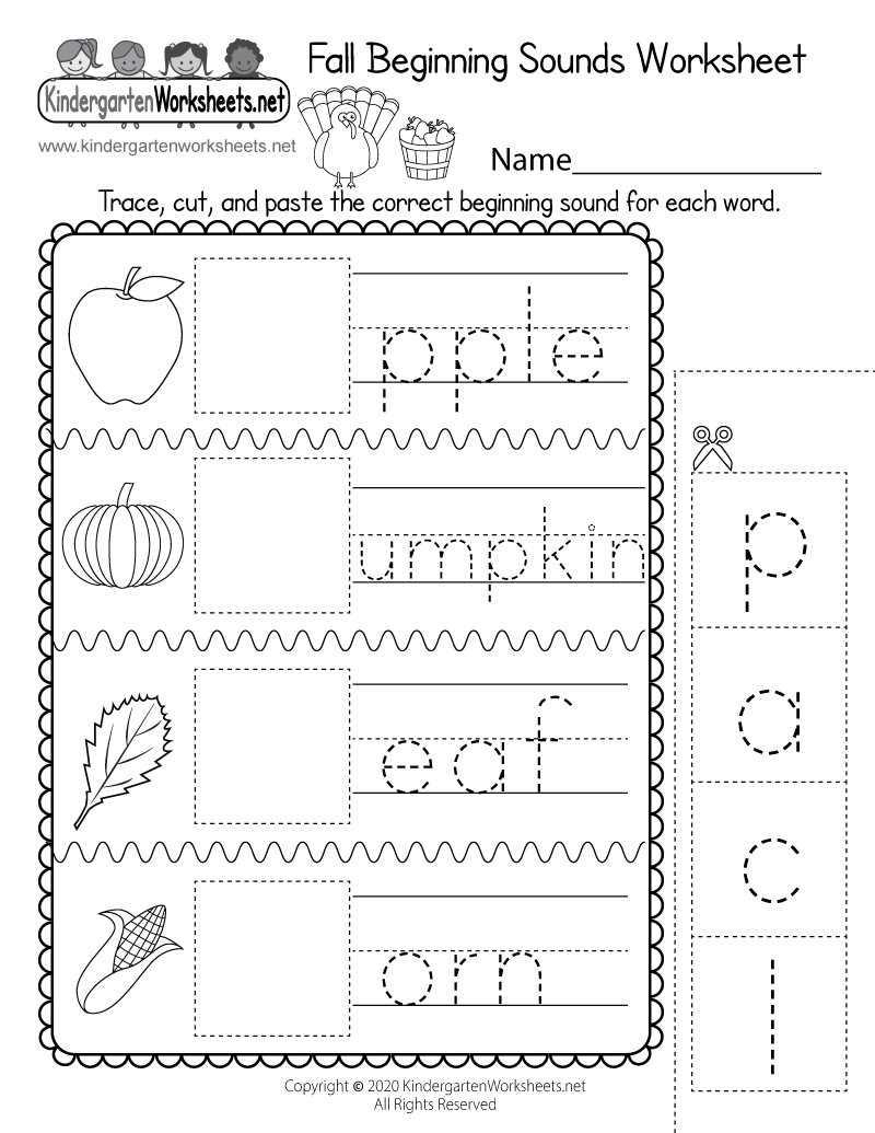 Fall Beginning Sounds Worksheet Free Printable Digital PDF Basic Sight Words Worksheet Free Printable Digital PDF