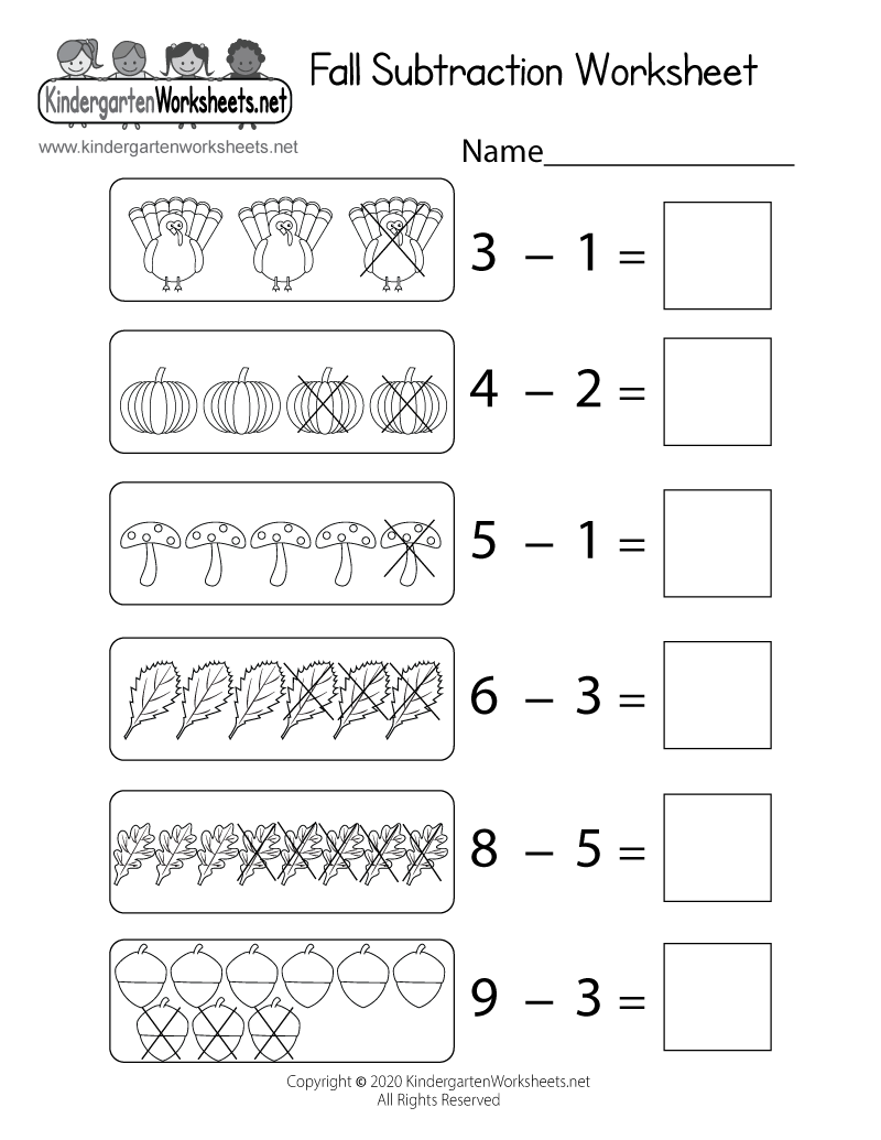 Subtract With Objects K12 Math Worksheets