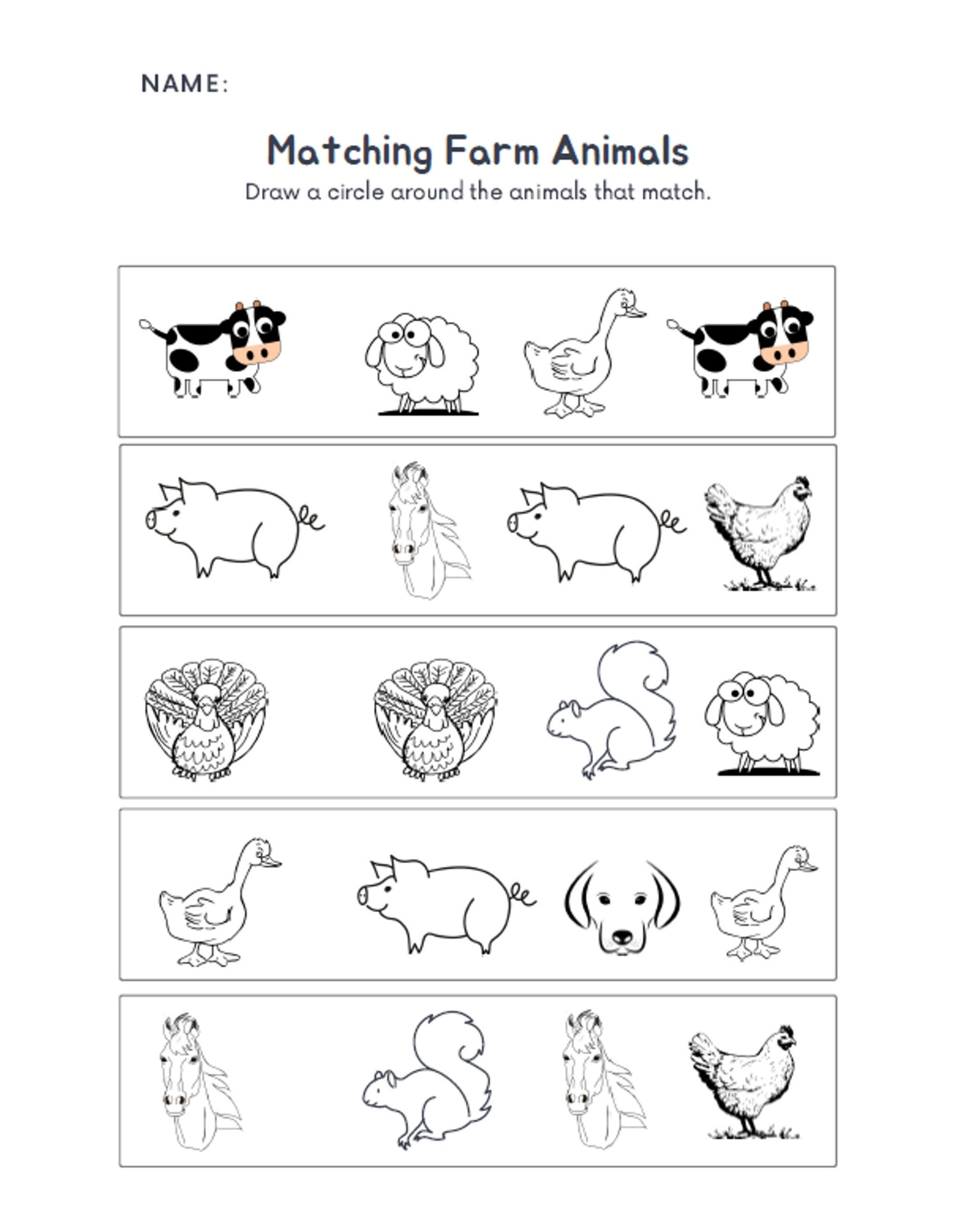 Farm Animals Worksheets Etsy Animals And Their Babies Worksheet Free Printable Digital PDF