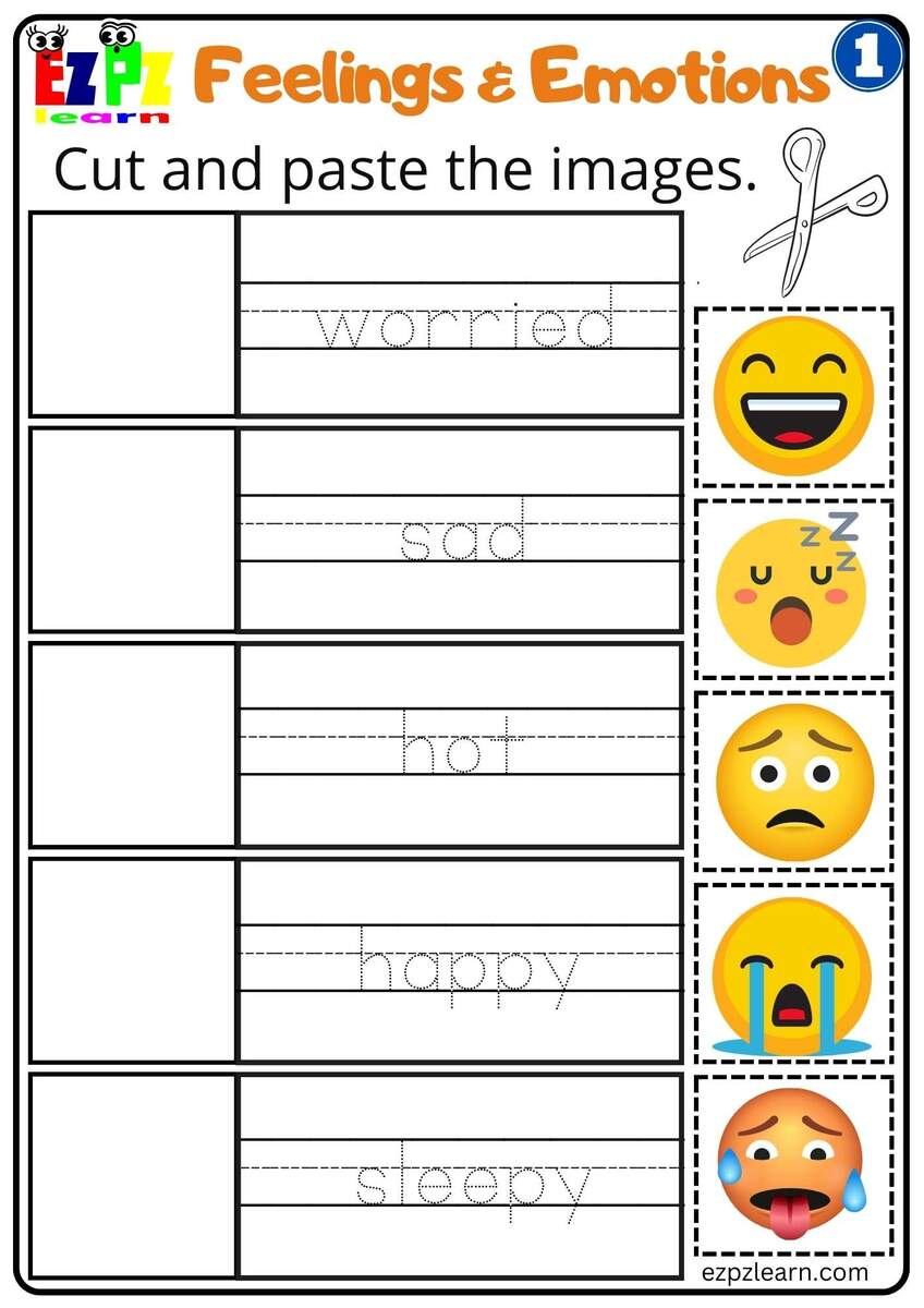 Feelings And Emotions Cut And Paste Worksheet For Children And ESL Worksheets Library Feelings And Emotions Cut And Paste Worksheet For Children And ESL Worksheets Library