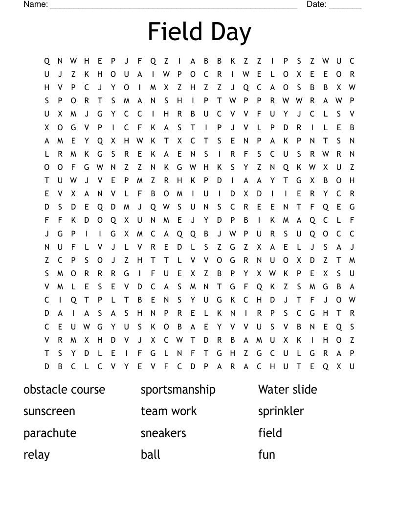 Field Day Bingo WordMint Worksheets Library Field Day Bingo WordMint Worksheets Library