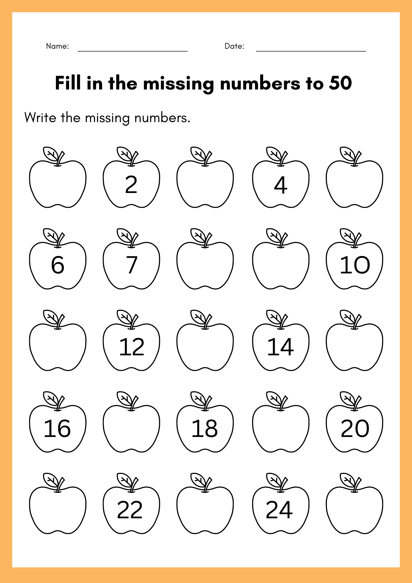 Fill In The Missing Numbers To 50 Worksheet Kindergarten Numbers 1 To 50 Book Made By Teachers Free Printable Traceable Numbers Worksheet