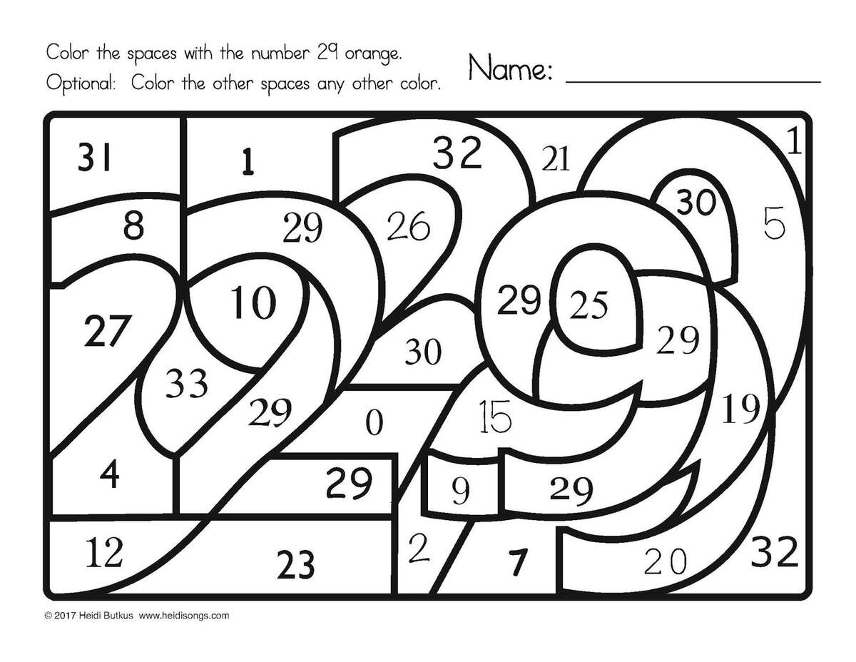 Find The Number 1 30 Worksheets