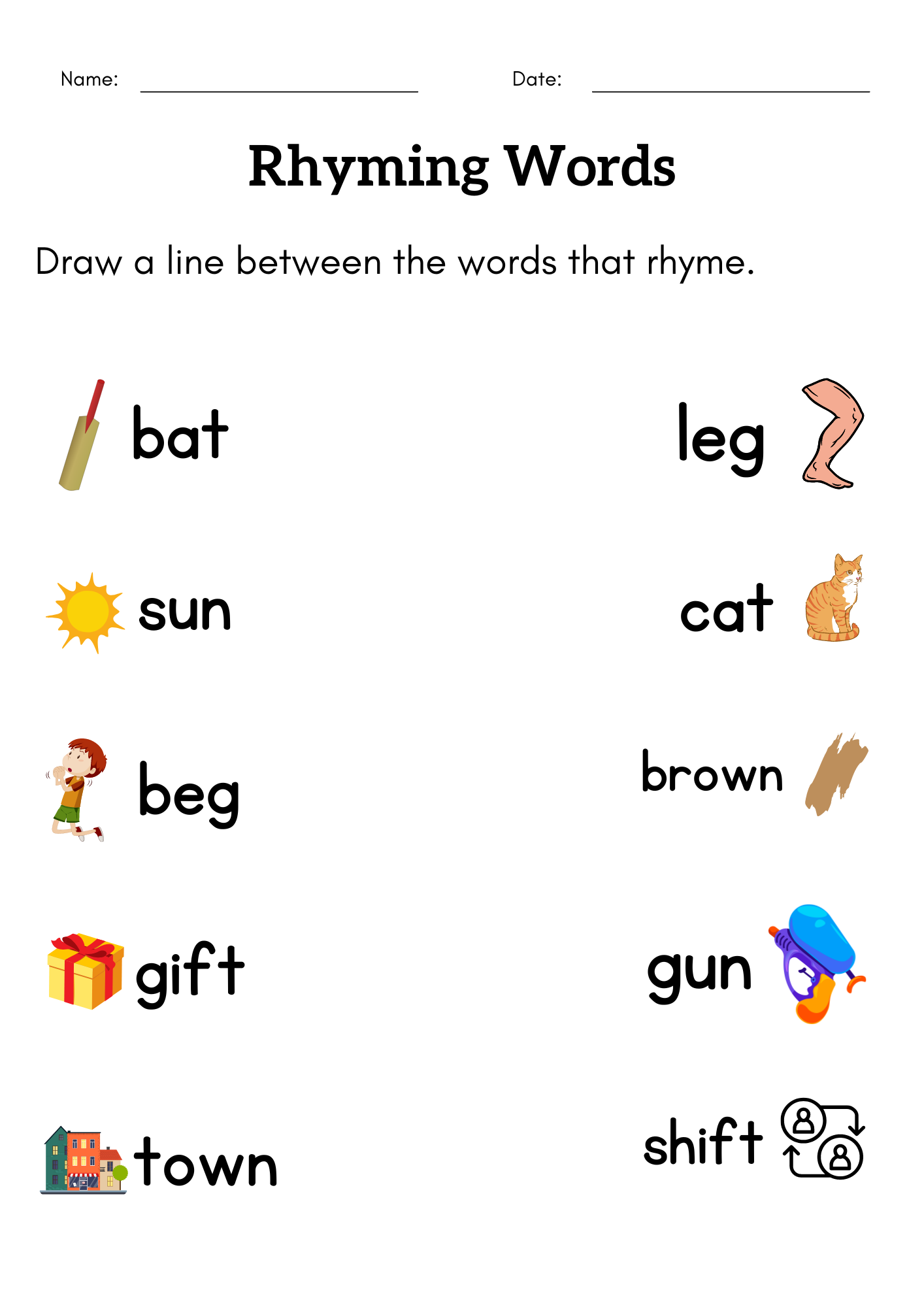 Find The Rhyming Words Worksheet For Kindergarten Match The Rhyming Words Made By Teachers Free Rhyming Word Worksheet