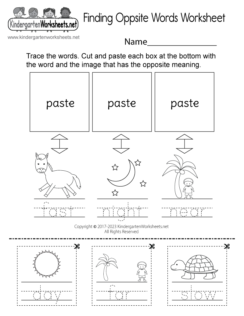 Finding Opposite Words Worksheet Free Printable Digital PDF FREE Opposites Worksheets And Activity For Preschool And Kindergarten