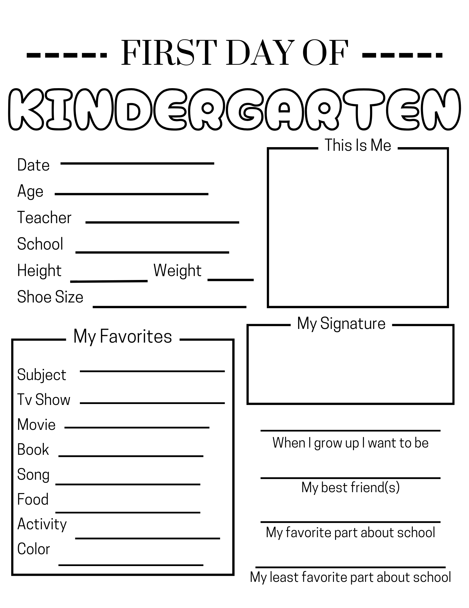 My First Day Of School Worksheet 2 Worksheet Shop